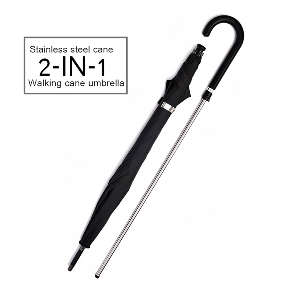 Golf Umbrella Large - Gehstock-Stick, Selbstverteidigung, 2-in-1, robuster, winddichter Sonnenschirm
